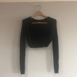 Black long sleeve knit piece